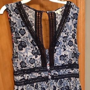 Backless Blue Floral Dress